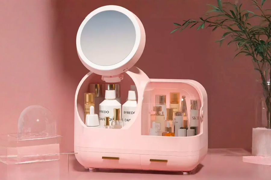 Makeup Organizer with Mirror