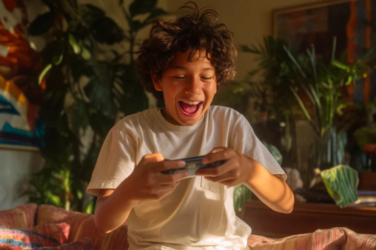 Retro gaming device with built-in games